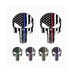 usa flag skull svg png bundle,  thin blue and red line usa skull svg, usa flag svg, skull svg, skull vector, distressed flag svg, skull, svg