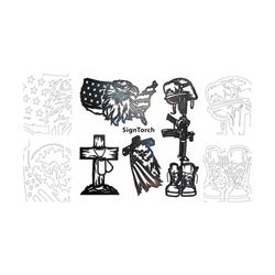 battle cross dxf svg cnc plasma router laser cricut usa flag eagle for cutting battlefield cross