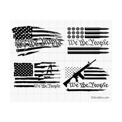 american flag svg, we the people svg, 2nd amendment svg, flag svg, fourth of july svg, distressed usa flag - printable, cricut & silhouette