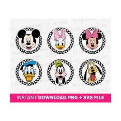 bundle checkered mickey and friends svg, best friends together svg, mickey and friends, png files for cricut, instant download