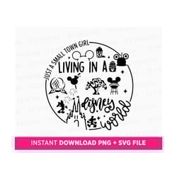 just a small town girl svg, mouse world svg, cruise parks trip, family vacation svg, svg file for cut, instant download