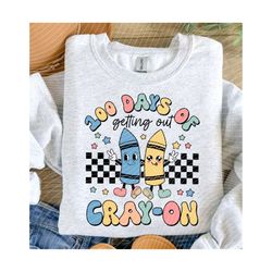 100 days of getting our cray-on png, happy 100th day of school png, retro groovy 100 days of school,100 days teacher digital download