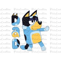 bluey dad svg png, bluey family svg, retro bandit heeler svg, dad bluey birthday party svg png, bluey bandit dad svg, gi