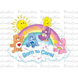 care bears svg, care bears png, born to care svg, born to care png, care bears clipart, birthday svg, care bears sublima