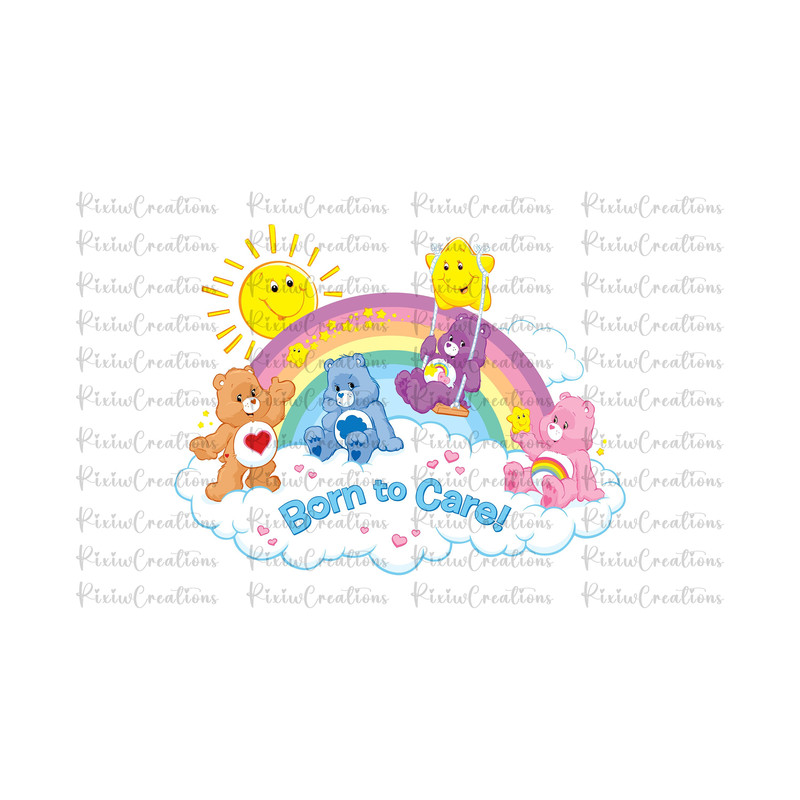 Care Bears Svg, Care Bears Png, Born To Care Svg, Born To Care Png, Care Bears Clipart, Birthday SVG, Care Bears Sublimation 1.jpg