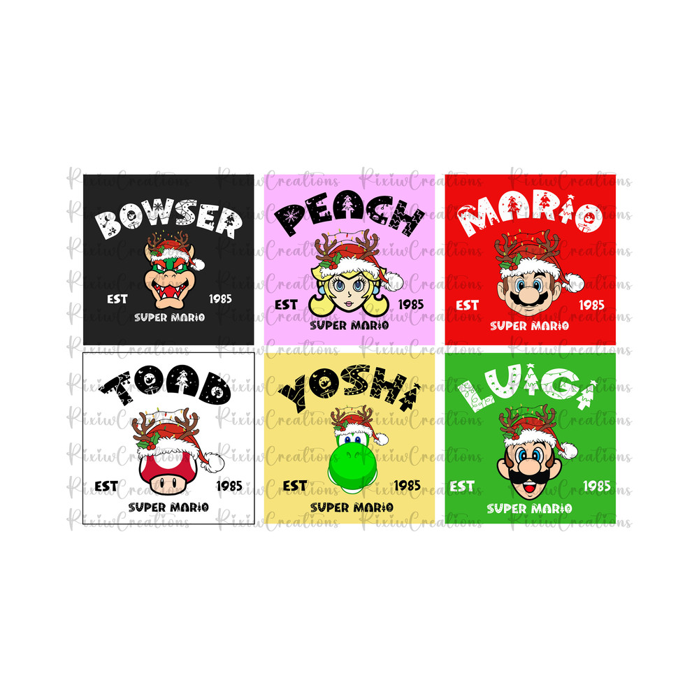 Mario Christmas Svg Png, Mario Svg, Mario Family Svg, Mario Sublimation Design, Mario Christmas Svg Bundle, Digital File, Instant Download 1.jpg