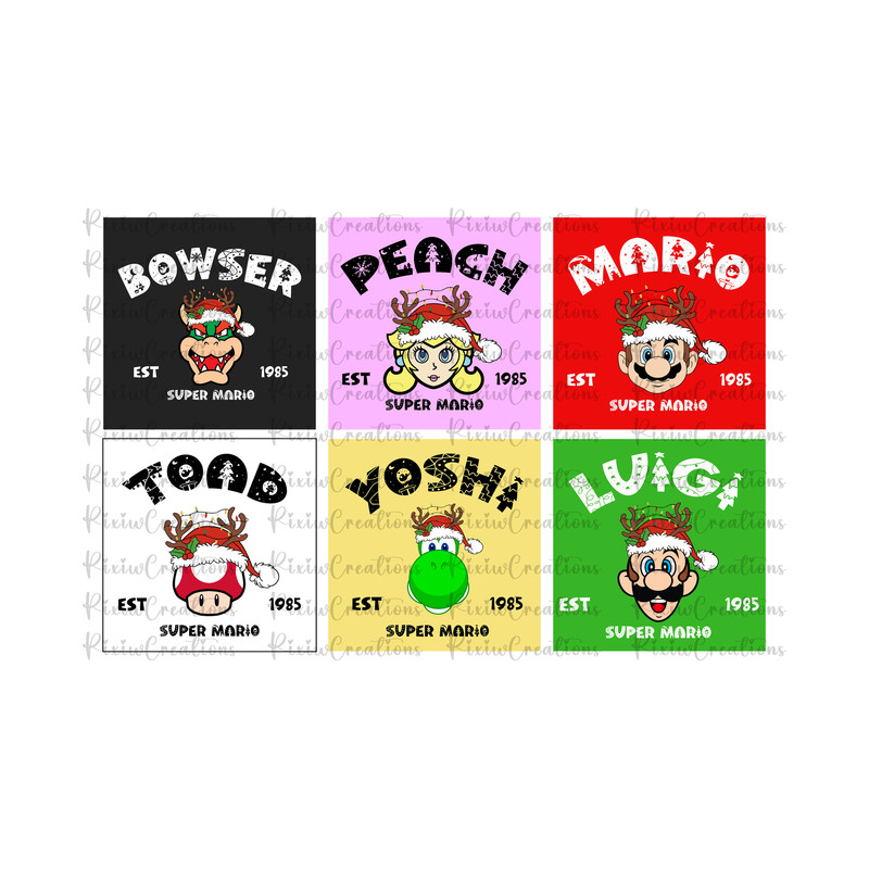 Mario Christmas Svg Png, Mario Svg, Mario Family Svg, Mario Sublimation Design, Mario Christmas Svg Bundle, Digital File, Instant Download 1.jpg