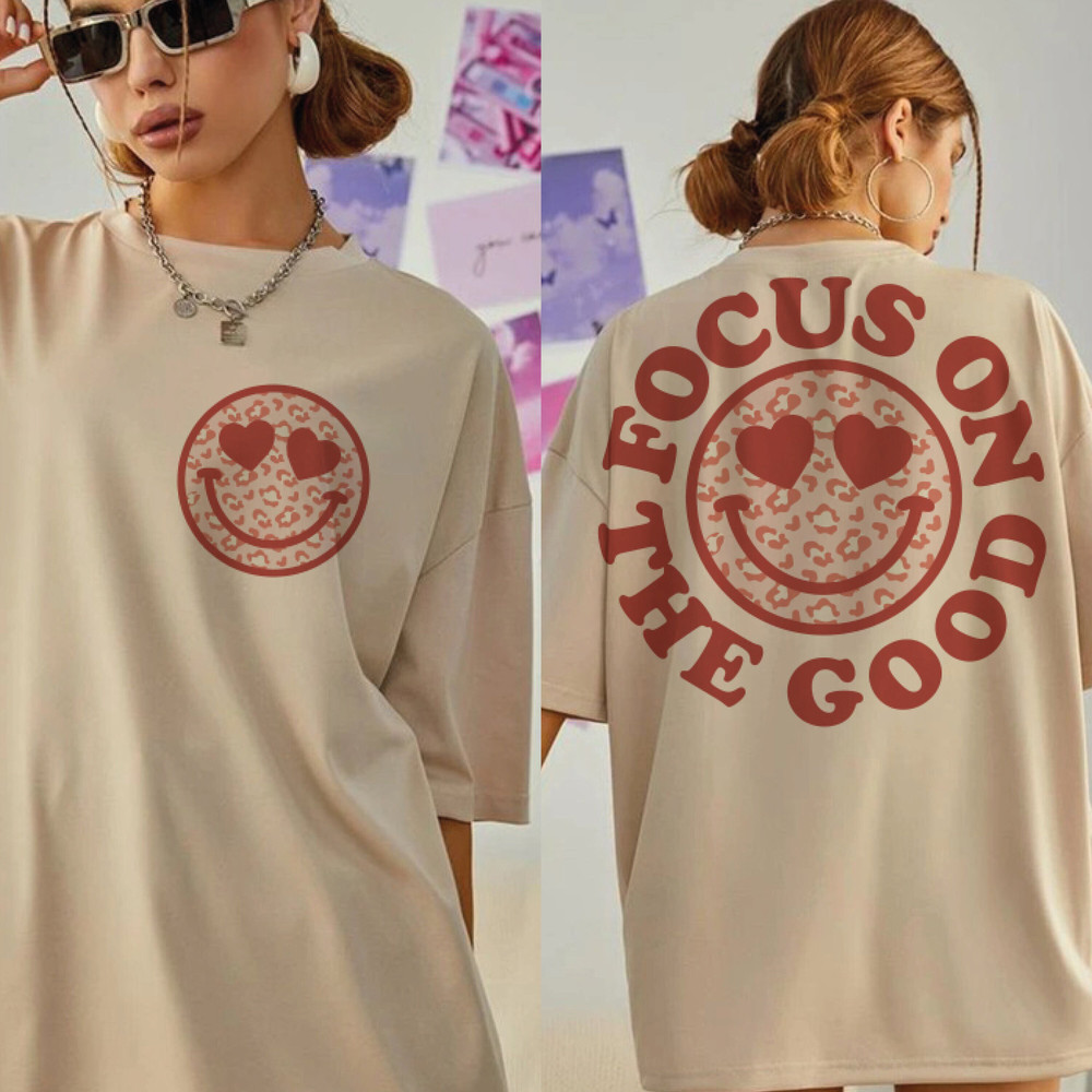 Focus on the Good Svg Png Boho Smiley Face Sublimation Design Leopard PNG Cute Leopard Back and Pocket Design SVG Happy Mood Shirt png.jpg