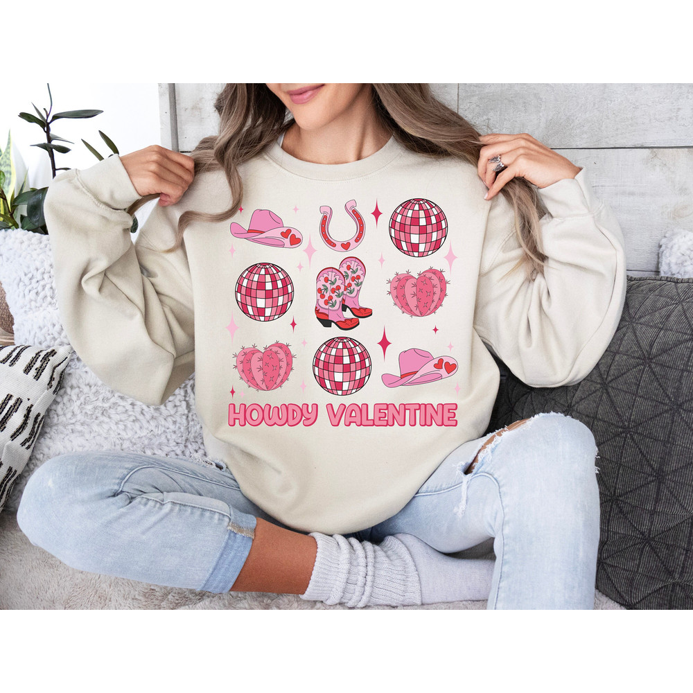 Howdy Valentine Png, Western Valentines Png, Cowgirl Valentines Day Png, Retro Valentines Png, Disco Ball Png  trendy vday tshirt png 1.jpg