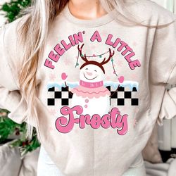 feeling a little frosty png, retro christmas png, snowman png, retro snowman png, trendy winter png, love christmas png,