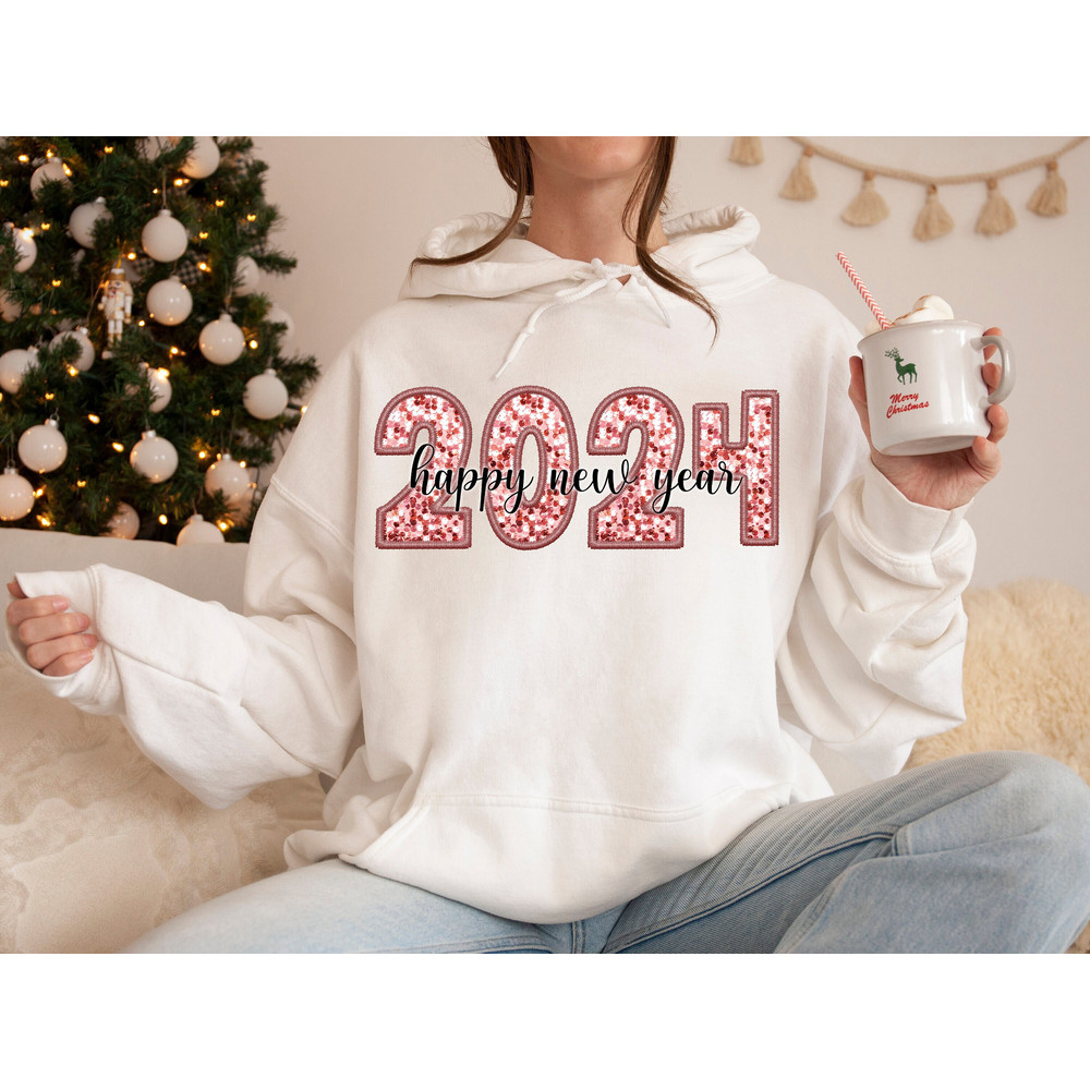 GLITTER 2024 Happy New Year png, glitter new year png, faux embroidery faux sequins png digital file pretty new year faux glitter png 1.jpg