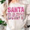 Santa baby preppy disco Christmas lights digital Faux Glitter Sequins Embroidery Letters PNG Christmas Lights, Trendy pink Christmas.jpg