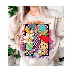 retro teacher png design, teacher png , teacher life png , teacher clipart, digital download, teacher sublimation, back