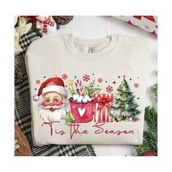 retro christmas png, tis the season png, santa claus png, watercolor christmas png, christmas sublimation, merry christm