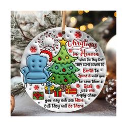 3d christmas in heaven inflated ornament png, memorial christmas ornament sublimation, digital xmas round bubble, xmas o
