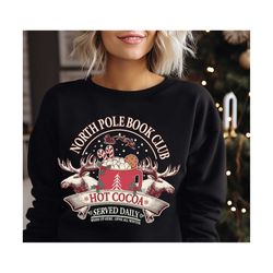 north pole book club png, bookish christmas png, book lover gift, christmas png download, christmas book png, bookish pn
