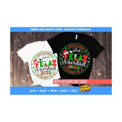 spanish christmas svg, feliz navidad 2023 svg, navidad en familia, spanish svg cut and vector files for cricut, luces de