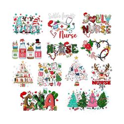 christmas nurse png bundle, christmas bundle png, christmas tree nurse png, nurse life png, merry christmas png, nursing