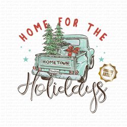 christmas truck png-home for the holidays-blue truck-red truck-vintage truck-christmas trees-farm fresh christmas trees