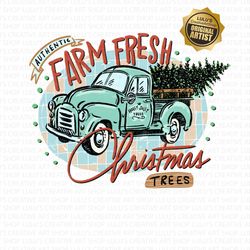 farm fresh christmas trees png-small town christmas png-christmas truck png-blue truck-red truck-farm fresh truck png-ho
