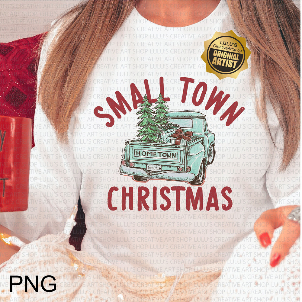 Small Town Christmas PNG-Hometown Christmas png-Christmas Truck-Red Truck-Blue Truck-Green Truck-Xmas Tree Truck.jpg