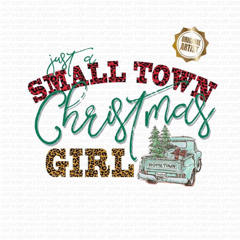 Small Town Christmas PNG-Small Town Girl png-Christmas Truck-Blue Truck-Farm Fresh Christmas Trees png-Red Truck-Cheetah Print.jpg