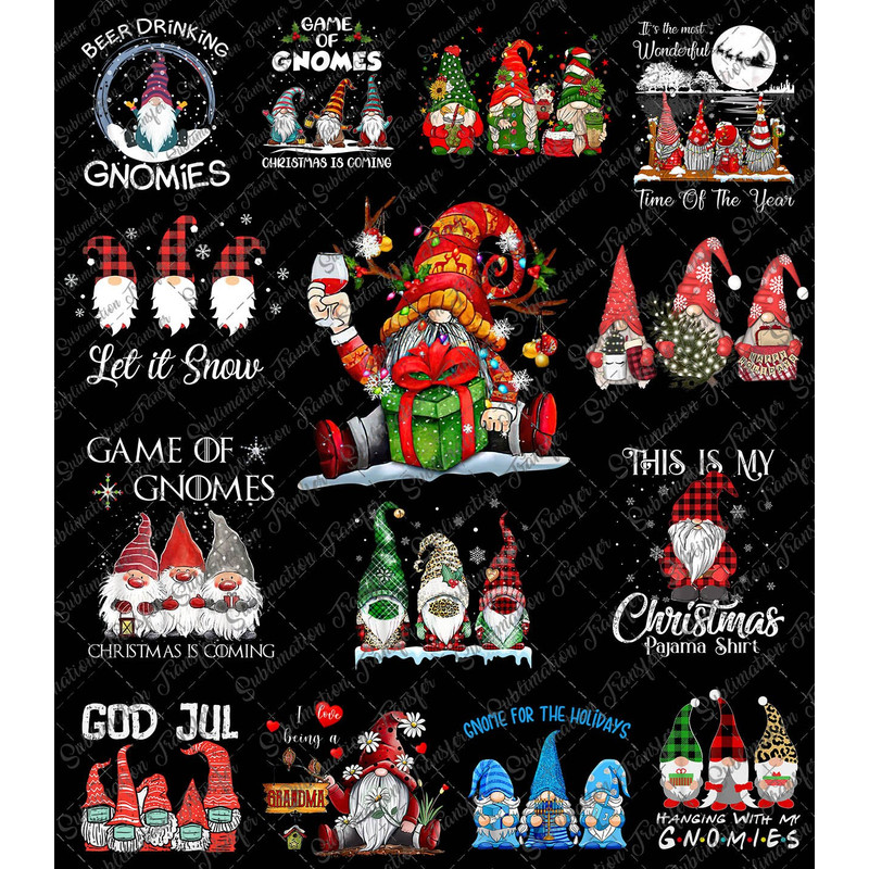 Bundle 45+ File Gnomes Png, Merry Christmas Gnomes, Winter Holidays, Digital Download Png.jpg