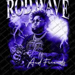 rod wave and friend png file, 90s rap music, rapper rod wave tour design purple, file png digital download