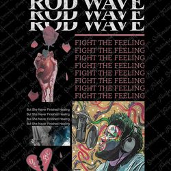 rod wave fight the feeling png file, 90s rap music, rapper rod wave tour design, file png digital download