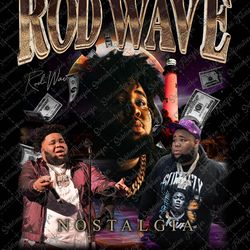 rod wave nostalgia png file, 90s rap music, rapper rod wave tour design, file png digital download