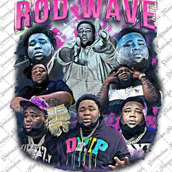 rod wave nostalgia png file, rod wave 90s rap music, rapper rod wave tour design, file png digital download