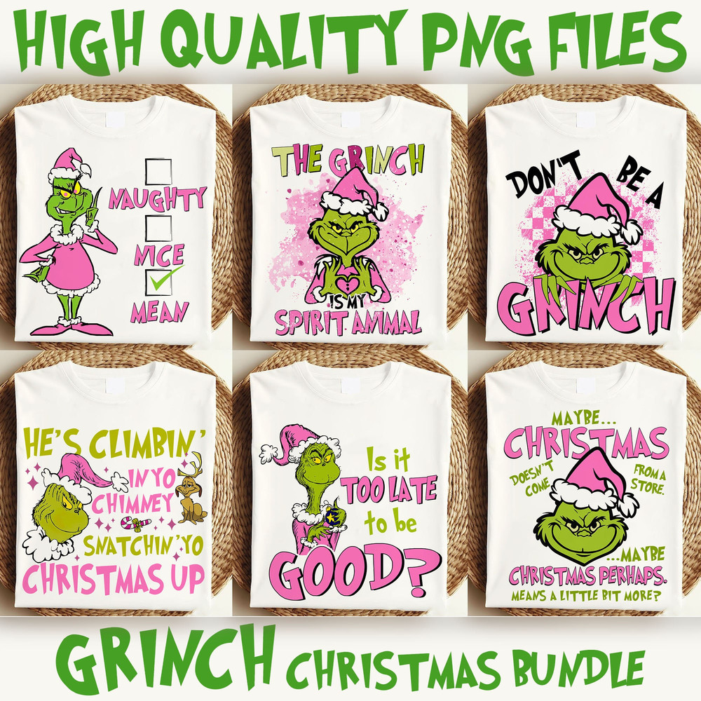 Grinc PNG files Bundle, Holiday Designs, Tshirt Graphics, Whovile Vibes PNG, Festive Sublimation Art.jpg