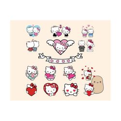 kawaii kitty valentines day svg, kawaii kitty svg bundle, cute cat svg, valentines svg, kawaii kitty clipart, png cut fi