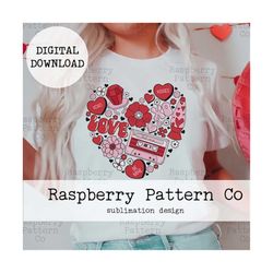 love valentine&39s day png sublimation, cute valentine&39s day png, heart sublimation, conversation hearts, ring pop, xo