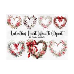 watercolor valentines heart wreath clipart, 11 png valentines day wildflower clipart, valentines day png, love branch wr