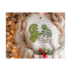 lucky vibes png, st patricks day, retro groovy lucky smile, patrick day, digital file, patrick&39s day sublimation, png