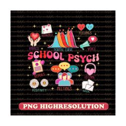 school psych valentine&39s day png, groovy school psychologist png, teacher graduation digital download, teacher life su