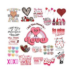 valentines day png bundle, groovy valentine sublimation designs, love png, hearts conversation png files, gift for coupl