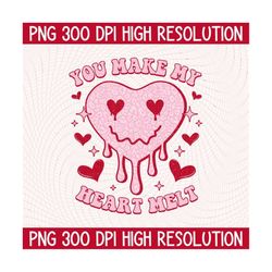 retro valentines png, valentines day digital download, groovy you make my heart melf, love candy heart valentine sublima