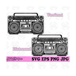 boom box svg, retro clipart, cassette tape stencil, vintage radio stereo cut file, 80s t-shirt design png, 90s gift idea dxf, old school svg