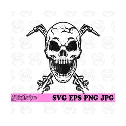 welder skull svg, welding torch clipart, skeletal head clipart, human skeleton stencil, iron fitter cut file, welder jpeg t-shirt design png