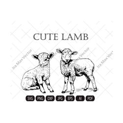 lamb svg, sheep svg, cute farm animal, livestock,farm life, lamb clipart, lamb vector, lamb printable, lambs svg