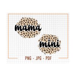 leopard mama mini png, leopard brush png, mother's day png, brush png, leopard pattern png file, cheetah png, mama and mini png, mini png