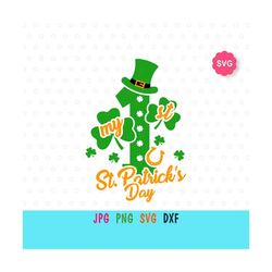 my 1st st patricks day svg for cricut, patricks day shamrock print for baby shirt, my first patricks day for toddler