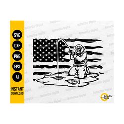 us ice fishing svg | american ice fisher svg | winter illustration decal | cricut cut file | cuttable clipart vector digital dxf png eps ai
