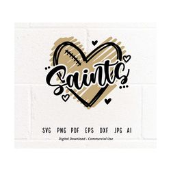saint heart svg, saint, saints, heart svg, png, sublimation, heart clipart, cricut svg, clipart, eps, cheer svg, vector, svg for shirts
