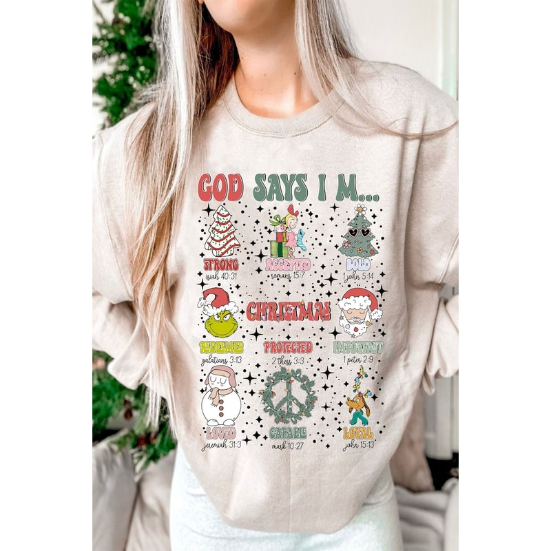 God Says I Am Retro Christmas Png, Christian Christmas Png, Christmas Png, Christmas Sublimation, Merry Christmas Png, Bible Verse Png.jpg