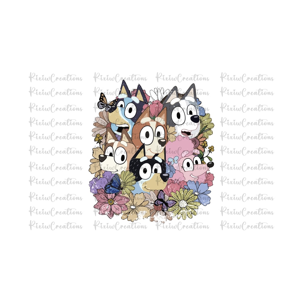 Bluey Floral Retro Svg Png, Bluey Dad Mum Png, Bluey Chili Heeler Png, Bluey Heeler Png, Bluey Mom Dad Png, Bluey Svg Png, Bandit Dad Png.jpg