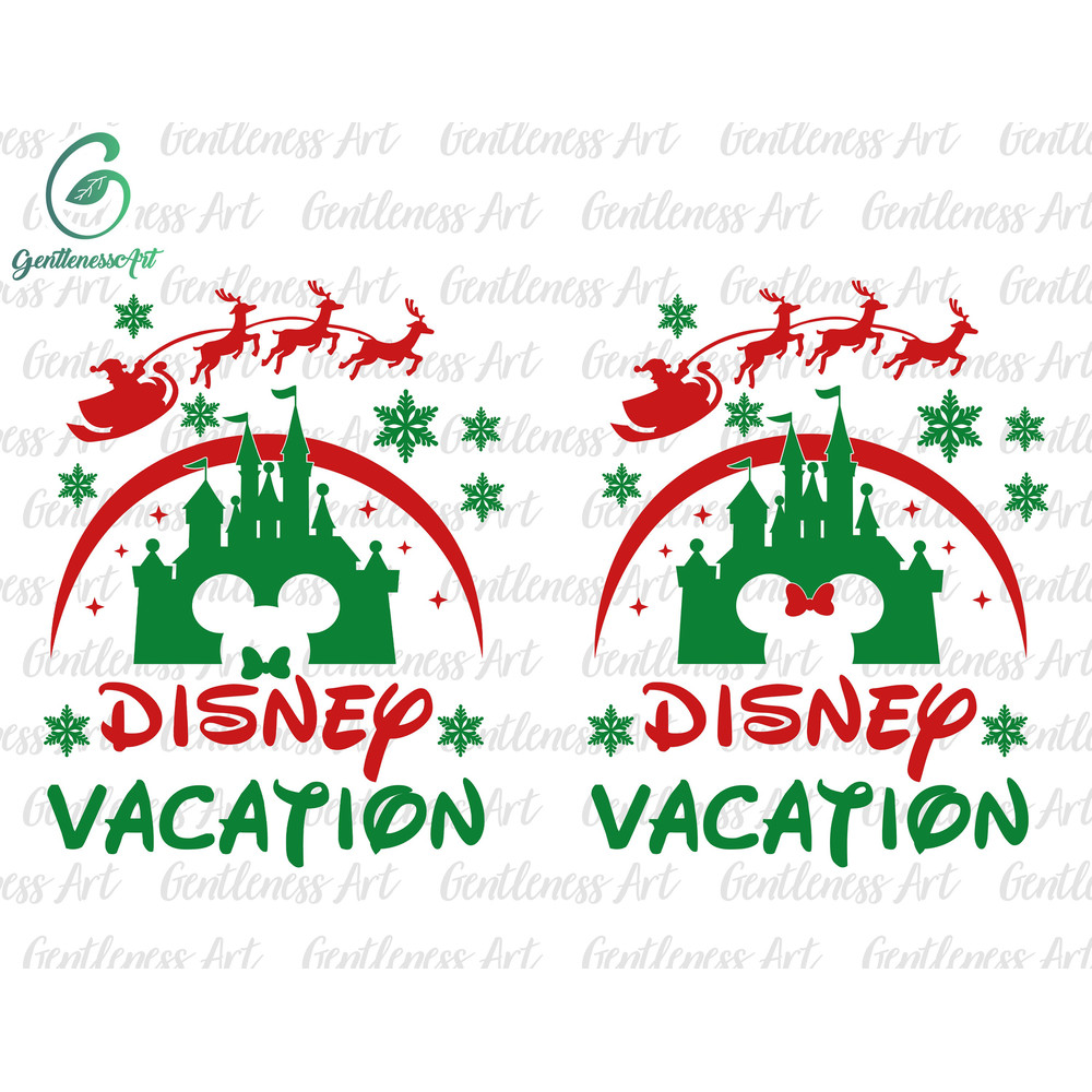 Bundle Christmas Family Trip Svg Png, Santa Sleigh Svg, Magic Kingdom Xmas Svg, Snowflakes Svg, Holiday Season Svg.jpg
