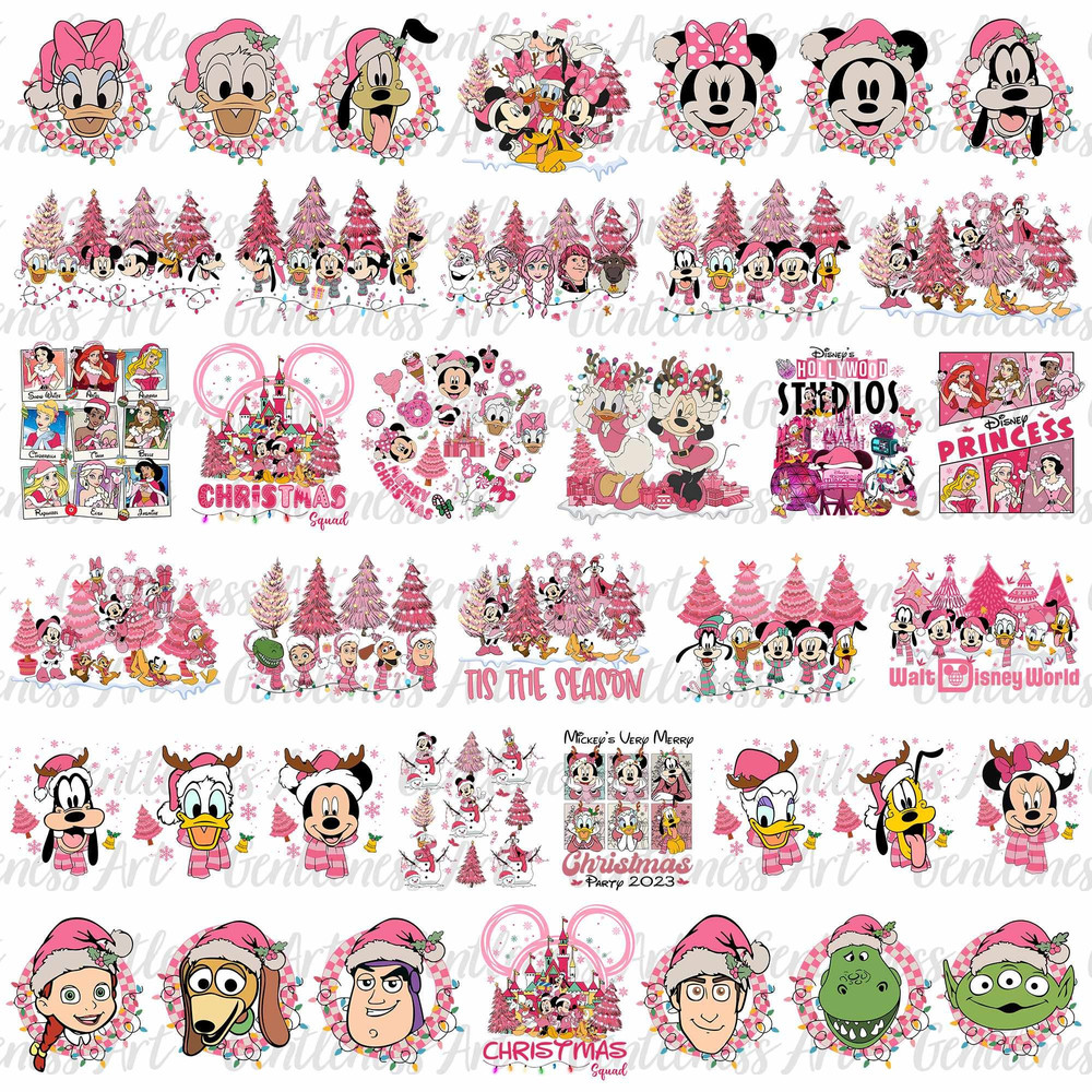 Bundle Merry Christmas Png, Pink Christmas Tree Png, Christmas Mouse And Friends, Christmas Squad Png, Pink Christmas Png, Xmas Holiday Png.jpg